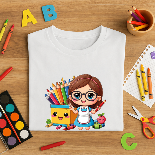 Polo Maestra con Lápices de Colores