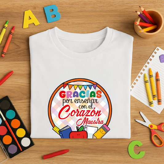 Polo Maestra con Corazón – Gracias por enseñar