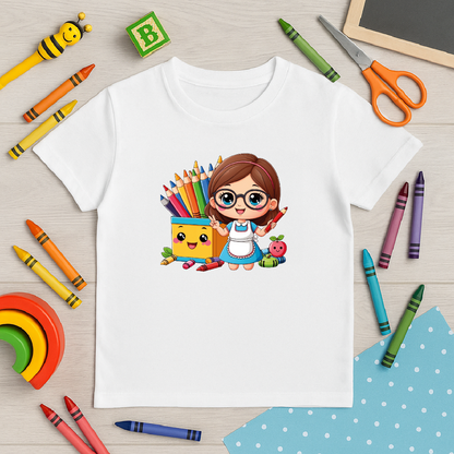 Polo Maestra con Lápices de Colores